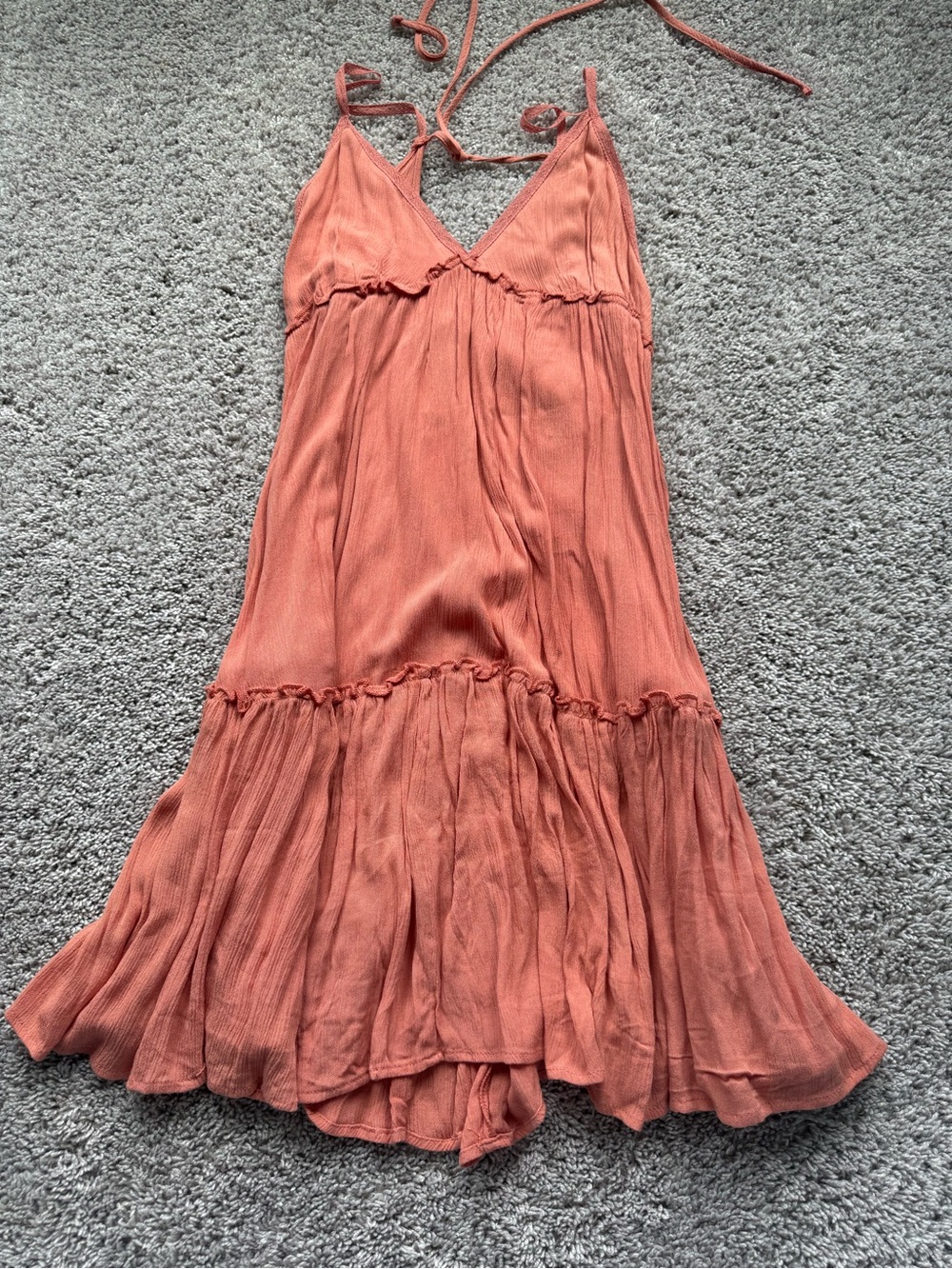 wild fable Rust Halter Tiered Midi Dress